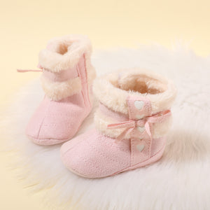 Baby/Toddler Pompom Decor Fleece-lining Prewalker Shoes