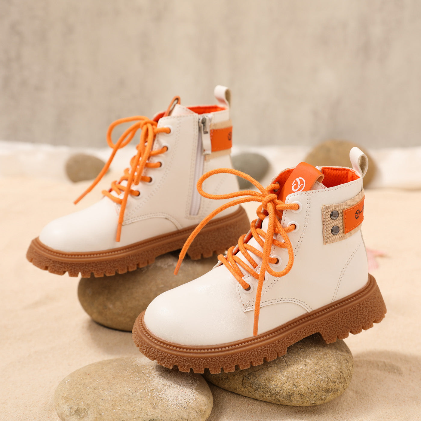 Toddler/Kid Fashion Letter Graphic Lace Up Boots