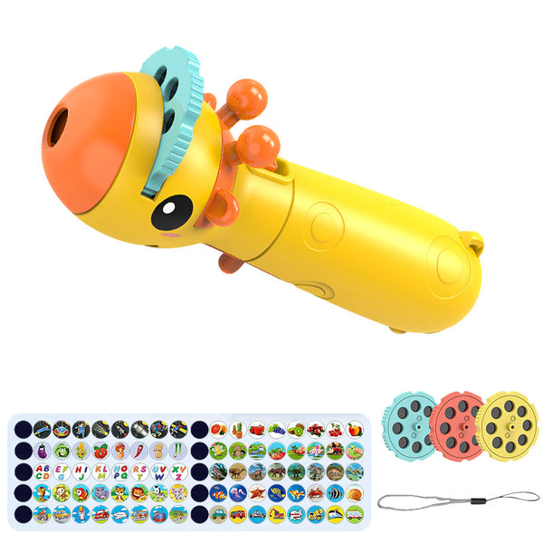Kids Projection Flashlight Torch Lamp Toy Cute Cartoon Photo Light Bedtime Learning Fun Toys