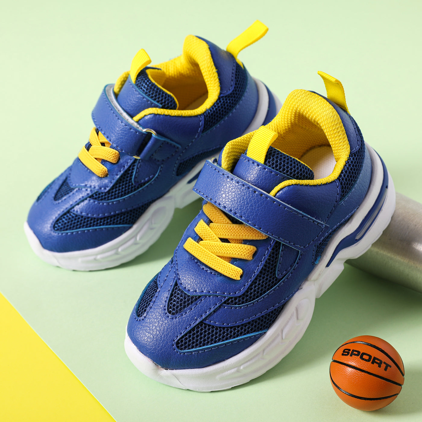 Toddler/Kid Mesh Panel Blue Sneakers