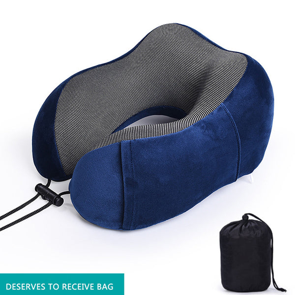 Travel Pillow Memory Foam Neck Pillow with Storage Bag for Airplane Car Travel Accessories