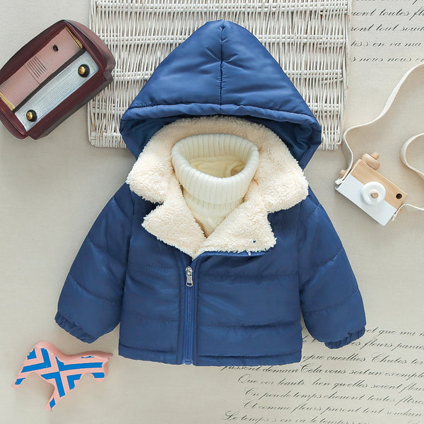 Baby BoyGirl Thickened Thermal Fleece Lined Long-sleeve Quilted Winter Coat