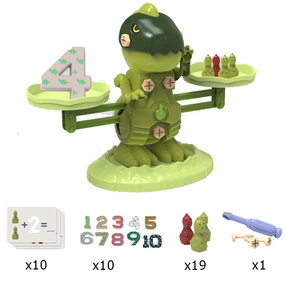 Kindergarten Balance Math Game Dinosaur Balance Scale Digital Number Learning Counting Matching Game Montessori Math Toy