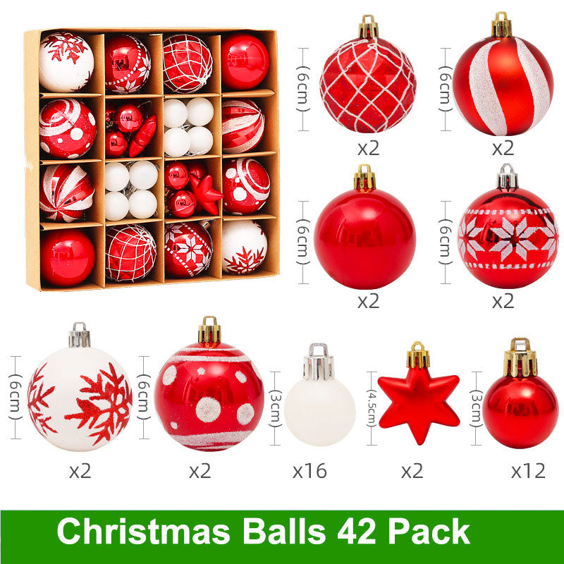 42-pack44-pack Christmas Ball Ornaments Set with Stuffed Delicate Glittering Decorations for Xmas Tree Wreath Garland Decor