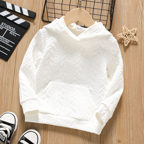 Toddler Boy Basic Solid Color Textured Hoodie Sweatshirt