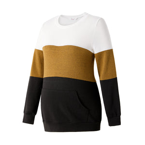 Maternity Color Block Long-sleeve Pullover