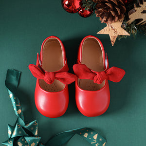 Toddler / Kid Bow Decor Red Flats