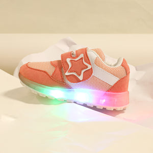Toddler  Kid Star Pattern Mesh Panel Casual LED Shoes