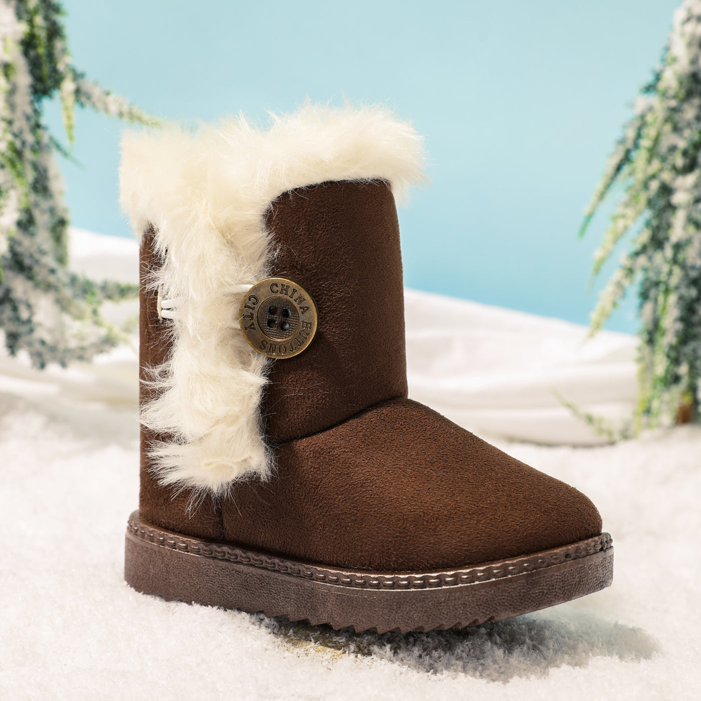 Toddler / Kid Fluffy Trim Thermal Snow Boots