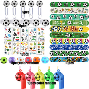40Pcs Sporting Events Soccer Football Party Supplies Set Soccer Clap Circle Bracelet Football Theme Party Decorations