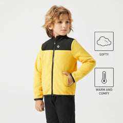 Activewear Kid Boy/Kid Girl Colorblock Stand Collar Polar Fleece Jacket Globle
