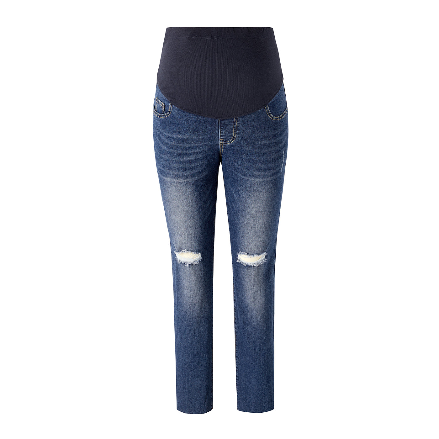 Maternity Ripped Cat Whiskers Straight Leg Jeans