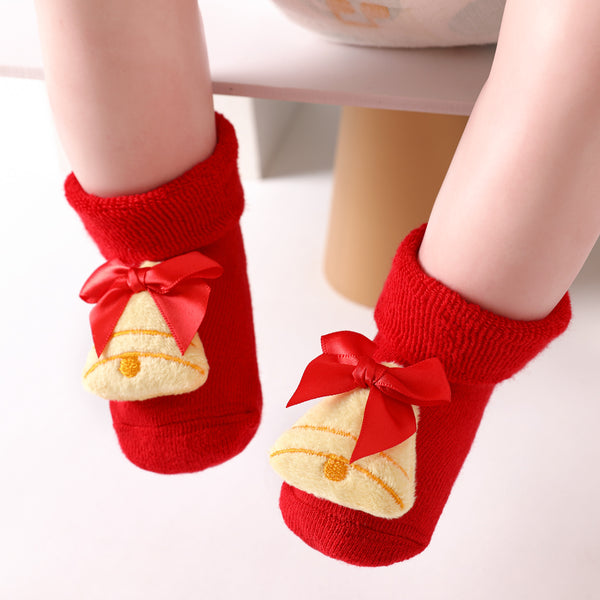 5-pairs Baby  Toddler Christmas 3D Cartoon Decor Non-slip Socks