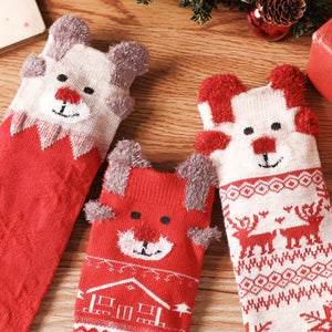 3-pairs Baby  Toddler Christmas Graphic Crew Socks Set