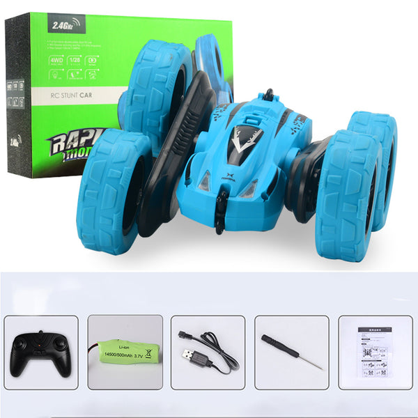 Remote Control Car 4WD 2.4Ghz Double Sided 360¡ã Rotating 180¡ã Tumbling with Headlights Kids Stunt Car Toy