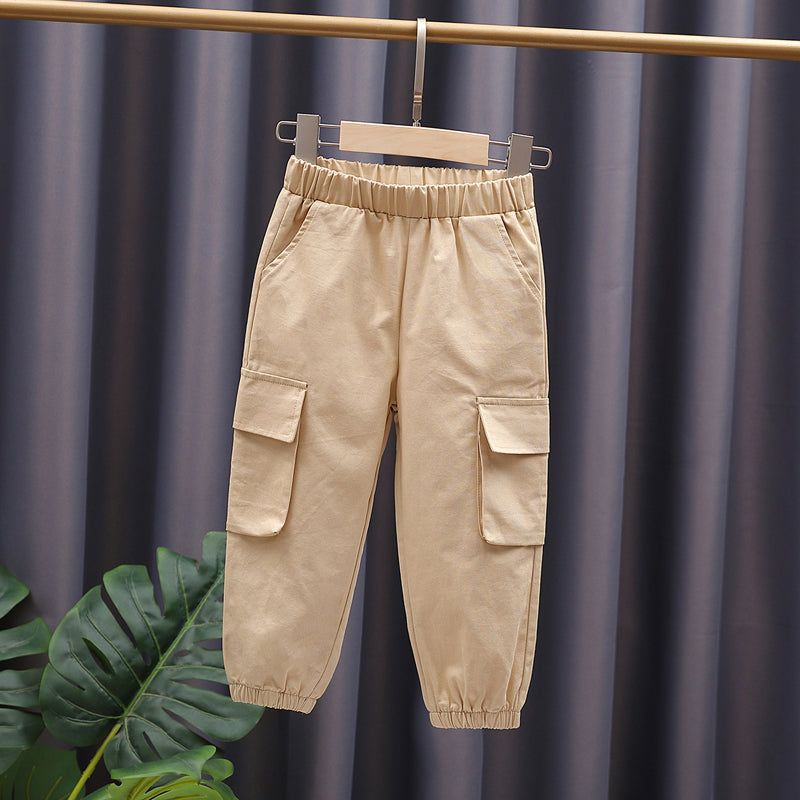 Toddler Boy Trendy 100% Cotton Pocket Design Pants