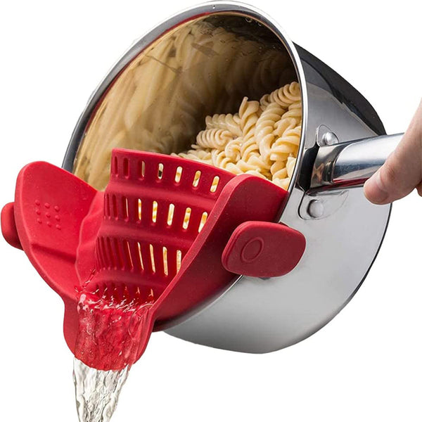 Pasta Strainer and Pot Strainer Silicone Clip On Strainer for Pots Pans Bowls