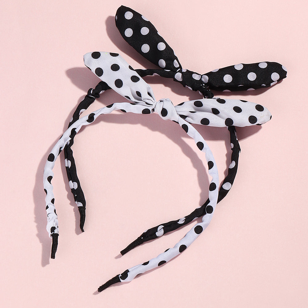 2Pcs Polka Dots Bow Headband for Girls