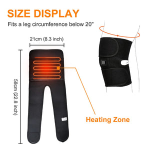 Heating Pad Wrap for Knee Pain Relief Portable Knee Brace Wrap with 3 Heating Setting and USB Charging