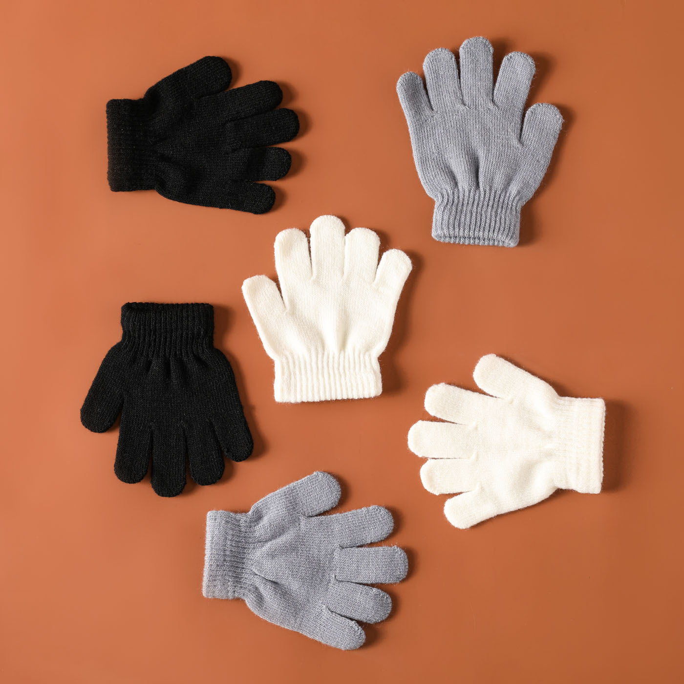 3-pairs Baby Solid Gloves Set