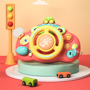 Toddler Steering Wheel Toy with lights and sounds Simulate Driving Car Cartoon Driving Steering Wheel Toy