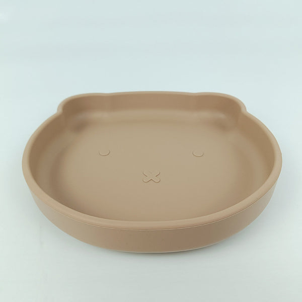 Baby Silicone Suction Plates Little Bear Shape High-Temperature Resistance Anti-drop Toddler Self Feeding Utensils
