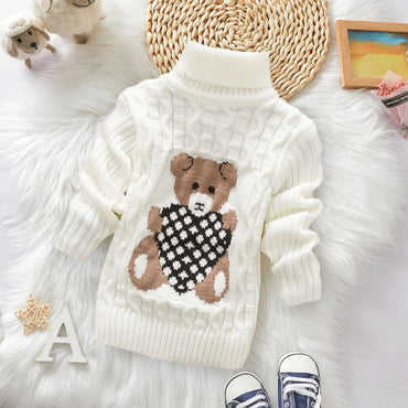 Baby / Toddler Adorable Bear Print Long-sleeve Sweater US Sale