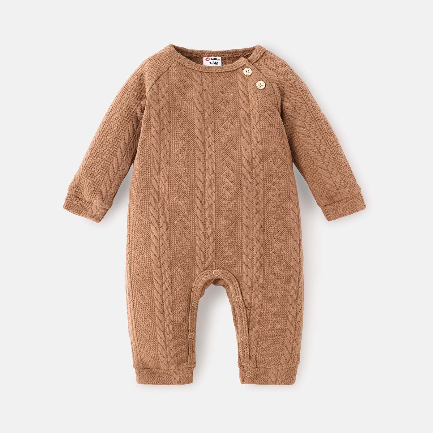 Baby Boy/Girl Solid Cable Knit Long-sleeve Jumpsuit US Sale