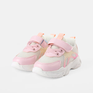 Toddler / Kid Mesh Panel Pink Sneakers (The PU Color of The Upper is Random)