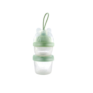 Baby Formula Dispenser Portable 2 Layer Stackable Transparent Storage Container for Milk Powder and Snack Storage