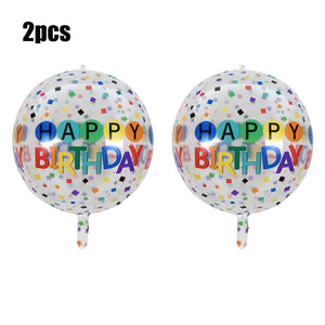 2-pack 4D Balloons Colorful Happy Birthday Balloons Birthday Party Decorations Supplies