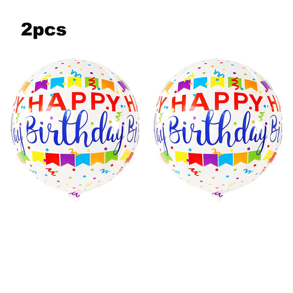 2-pack 4D Balloons Colorful Happy Birthday Balloons Birthday Party Decorations Supplies