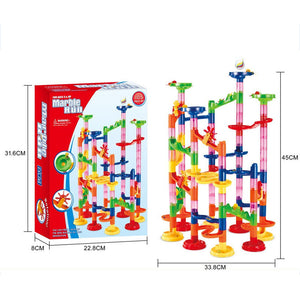105Pcs Marble Run Toy Educational Construction Maze Block Toy Set Marble Maze Track Game (Some accessories are random in color)