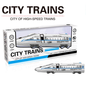 Simulation High Speed Electric Railway Train Toys with Sound & Light EMU Model Block Train Toys