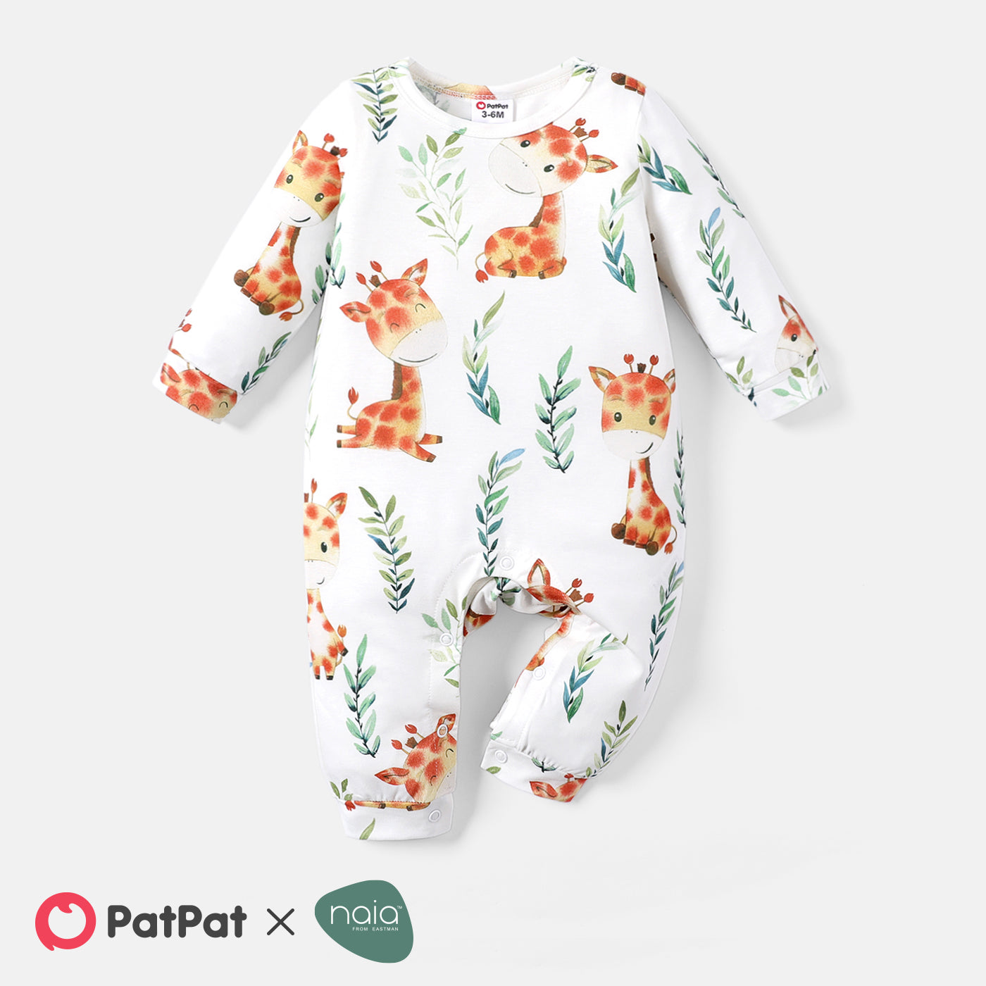 Naia? Baby Boy/Girl Allover Deer Print Long-sleeve Jumpsuit US Sale
