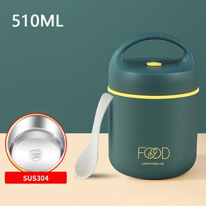 510ML Insulated Lunch Box Stainless Steel Hot Food Jar with Spoon for School Office Picnic Travel Outdoors