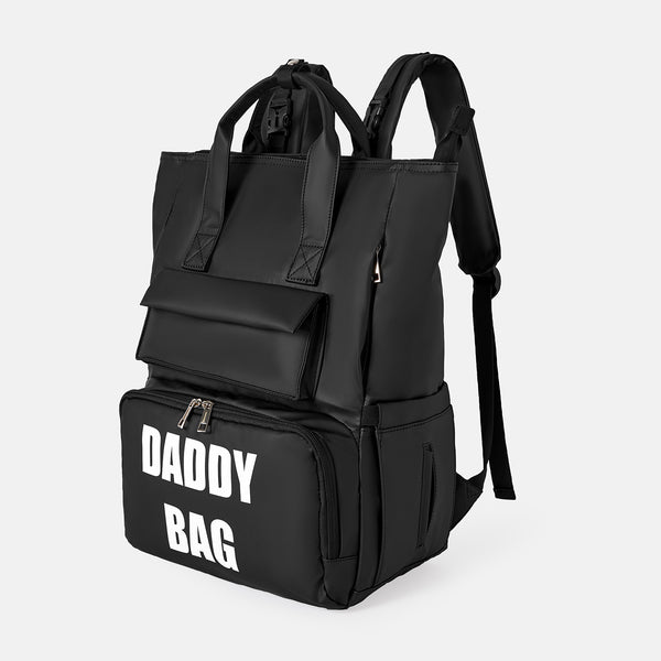 Diaper Bag Backpack Letter Print Stylish Daddy Bag Travel Back Pack