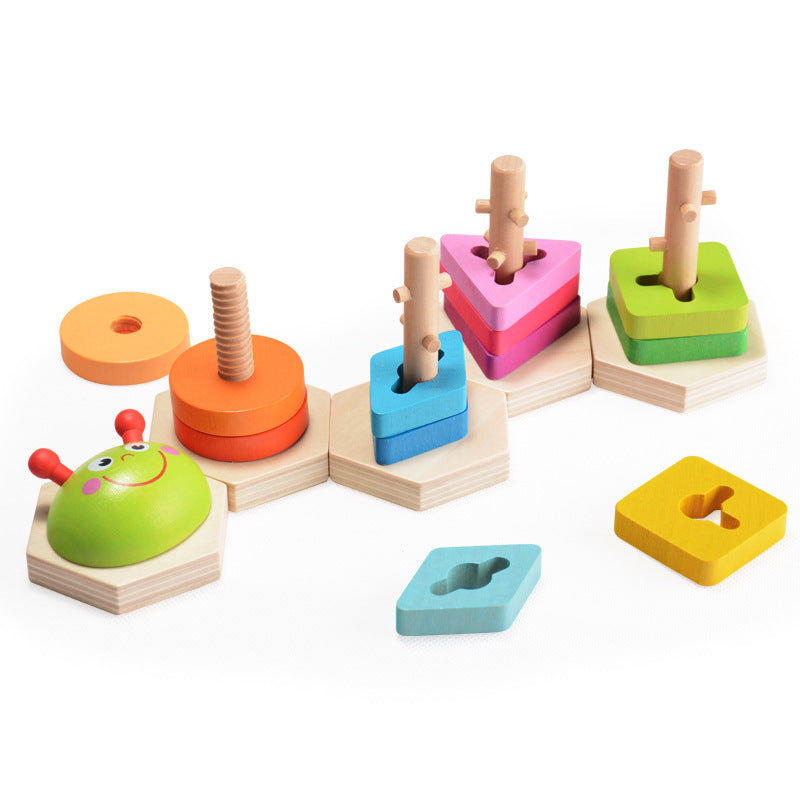 HOT SALE Baby Toys Colorful Wooden Blocks Toddler Kids Early Educational Toys