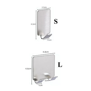 8-pack 304 Stainless Steel Hook Wall Hanger Waterproof Self Adhesive Heavy Load Rack Bathroom Accessories