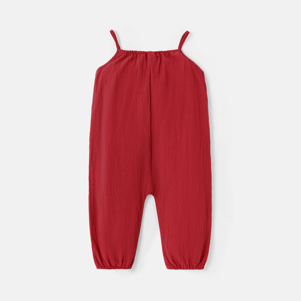 Baby Boy/Girl 100% Cotton Solid Cami Jumpsuit