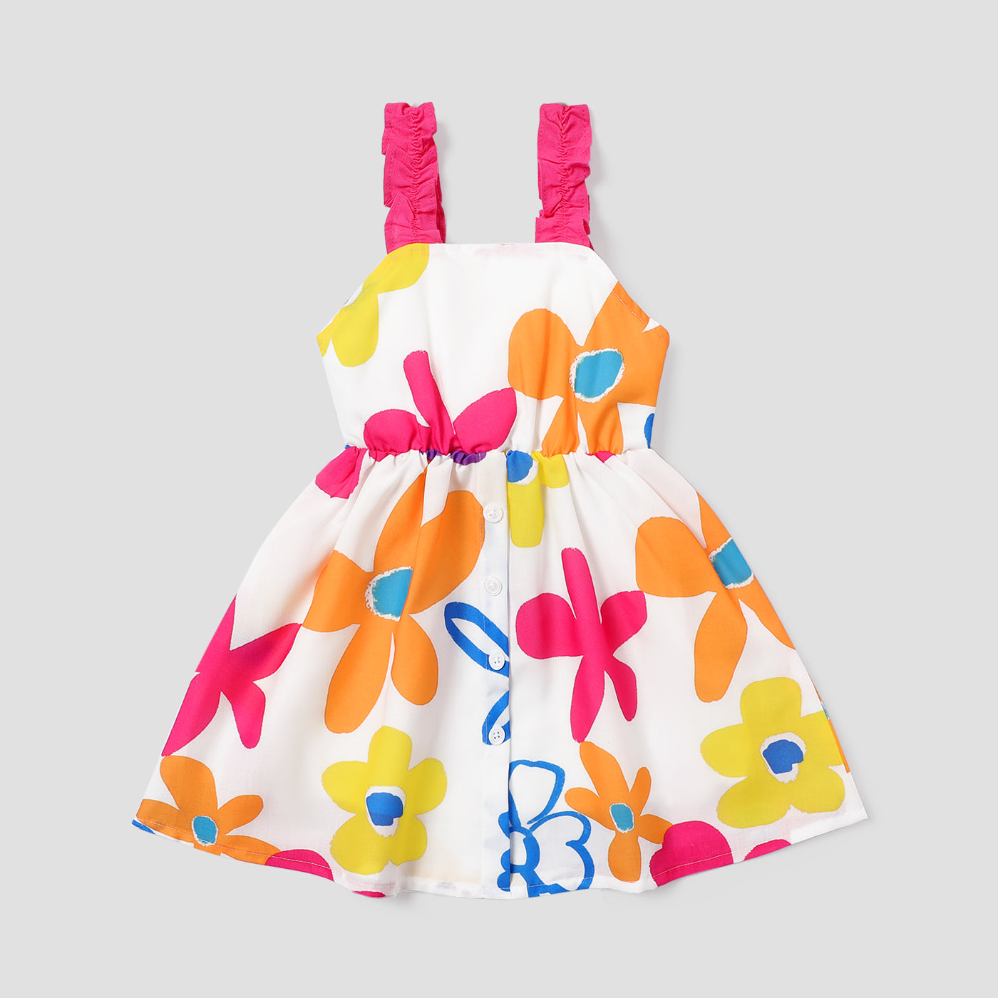 Toddler Girl Floral Print Ruffled Slip Dress