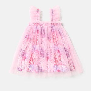 Toddler Girl Allover Floral Print Slip Overlay Dress
