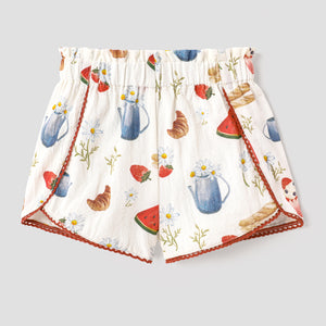 Toddler Girl 100% Cotton Allover Print Shorts