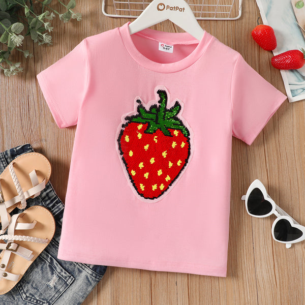 Kid Girl Strawberry Graphic Short-sleeve Tee