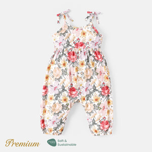 Baby Girl Floral Print Bowknot Design Naia? Slip Jumpsuit Premium
