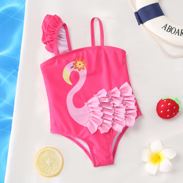 Toddler Girl Flamingo Hyper-Tactile Swimsuit