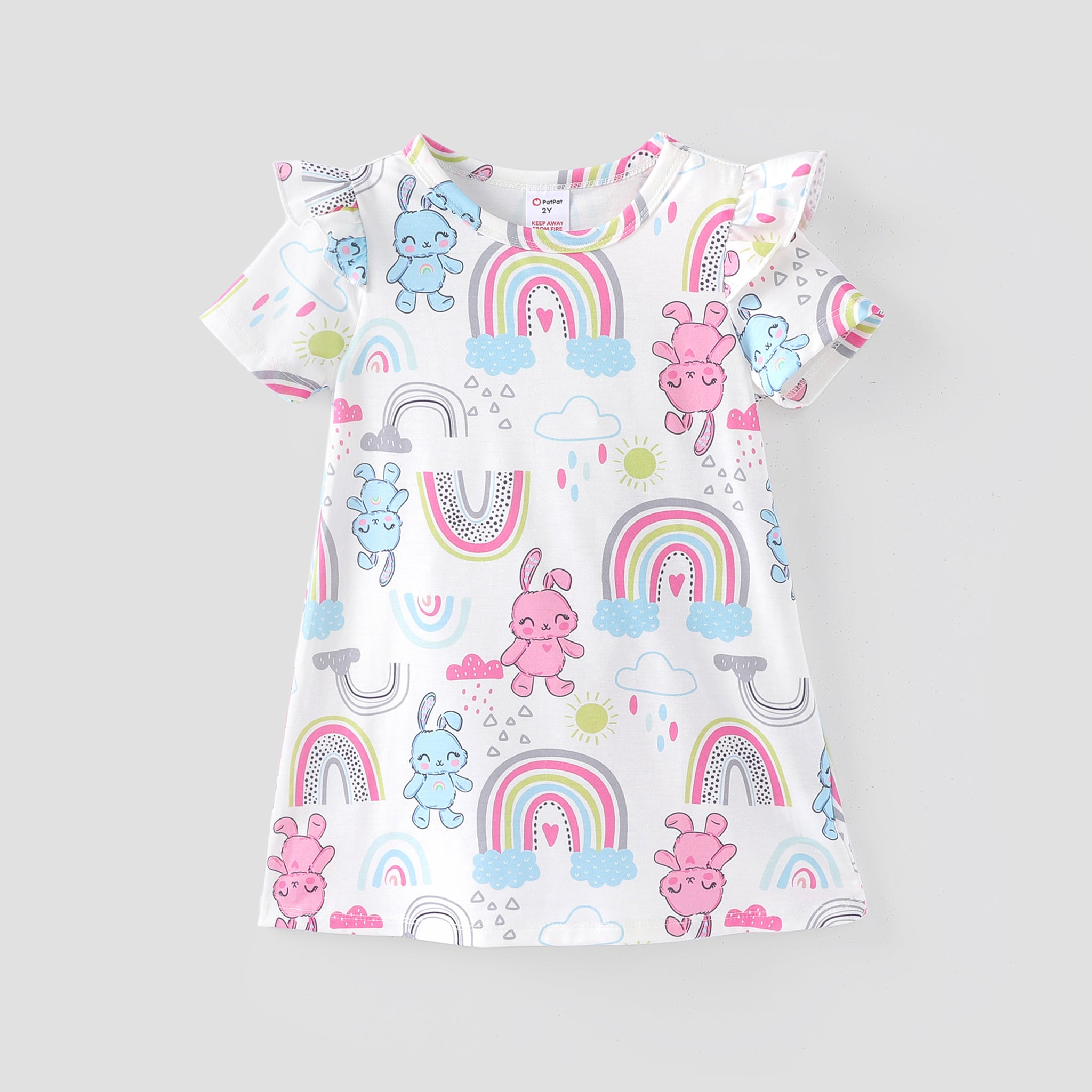 Toddler/Kid Girl Animal Print Flutter Sleeve Dress/ Vented Clogs Shoes