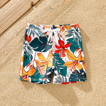 Tropical Family Swimwear Set - 2 Pieces Unisex Casual Plants and Floral