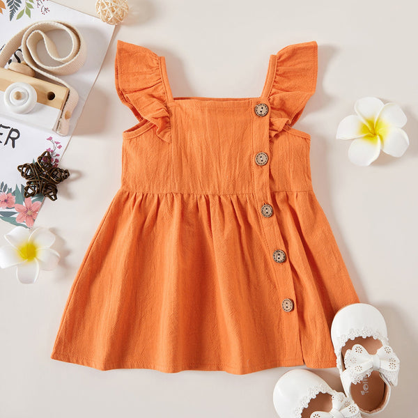 1pc Baby Girl Sleeveless Floral casual Dress