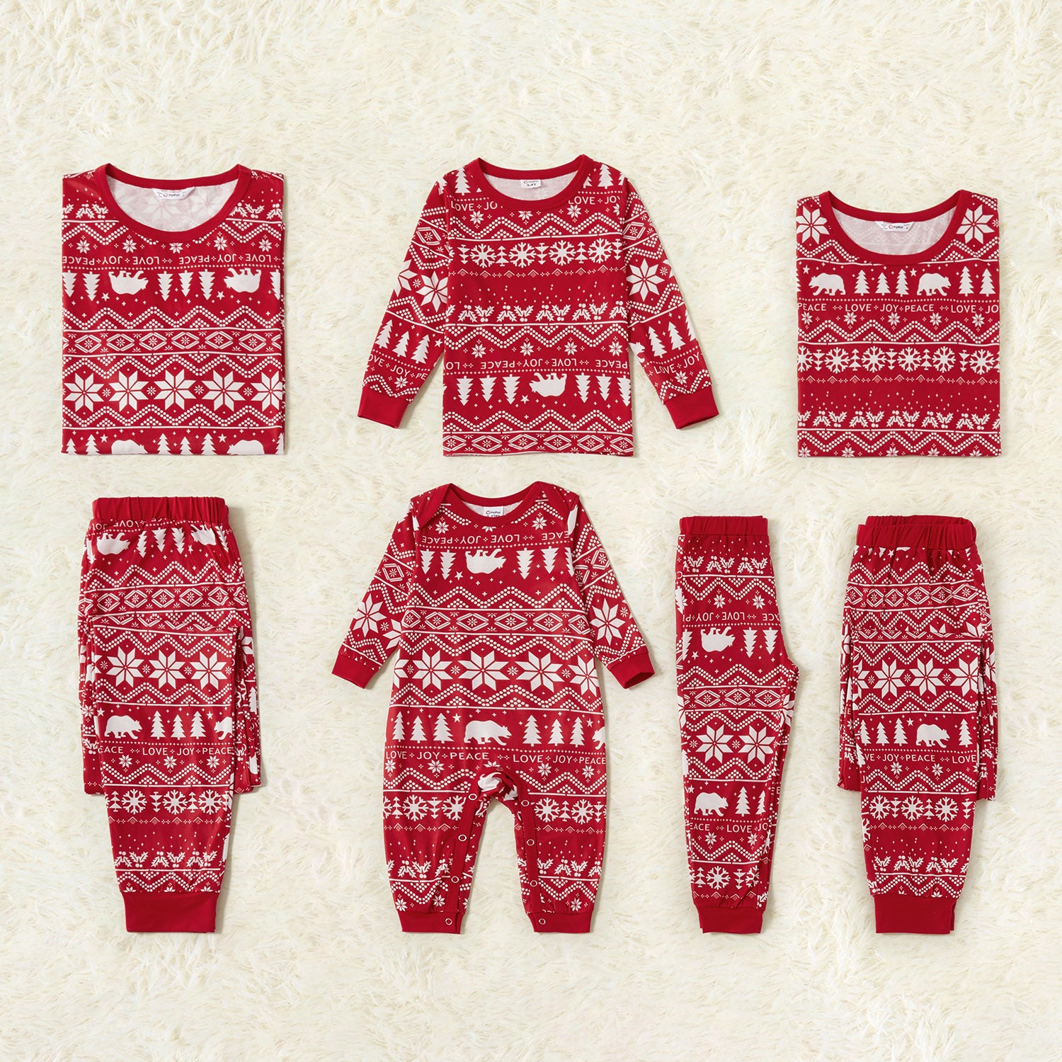 Traditional Christmas Print Family Matching Pajamas Sets(Flame resistant)